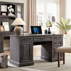 Large Computer Desk with Drawers, Embossed Texture Home Office Desk, Workspace for Work Study Writing