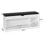 VOWNER Shoe Bench Cabinet with 1 Flip Drawers and 2 Compartments