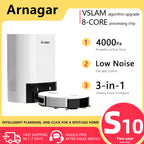 Arnagar S10 Robot Vacuum Cleaner Auto Empty Dust Collection Sweep Mop 4000Pa 2550mAh Low Noise APP Control for home cleanning