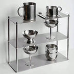 Modern Stainless Shelf Steel 2/3 Layers Minimalist Storage Rack  Cup Cosmetics Rack Kitchens Accessories Storage Organization