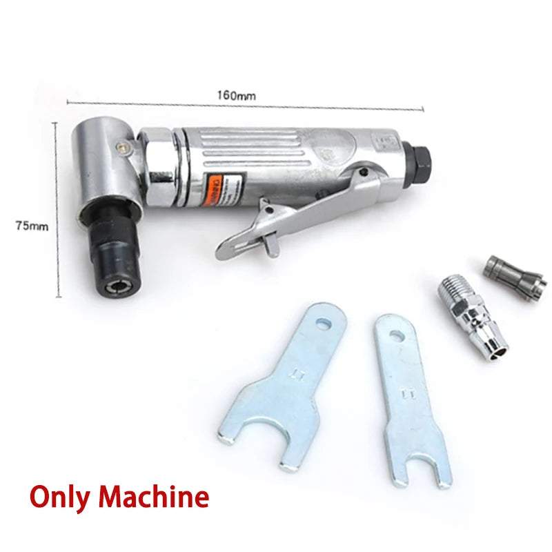 1/4 Air Angle Die Grinder 90° Pneumatic Grinding Machine Mini Poratble Cut Off Polisher Mill Engraving Tool With Sanding Discs