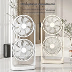 Quiet Desktop Twin Fan: 360°Flexible Rotation, Type C Charging, Multi