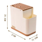 Multifunctional Kitchen Utensil Holder Knife Slots Drainage Base Countertop Storage Organizer Chopsticks