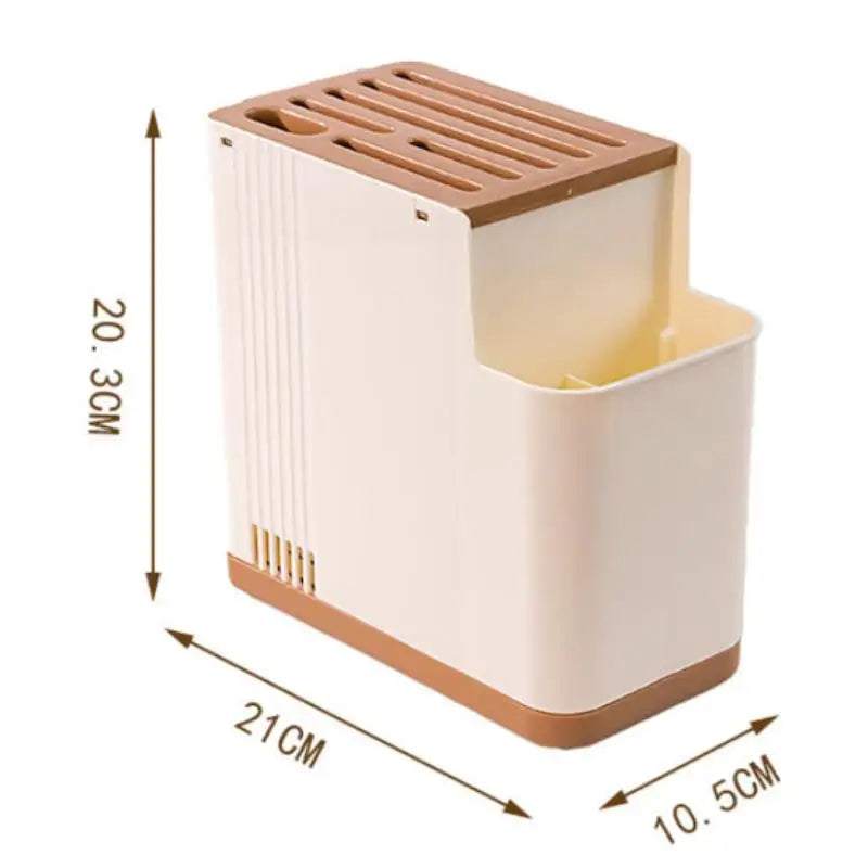 Multifunctional Kitchen Utensil Holder Knife Slots Drainage Base Countertop Storage Organizer Chopsticks