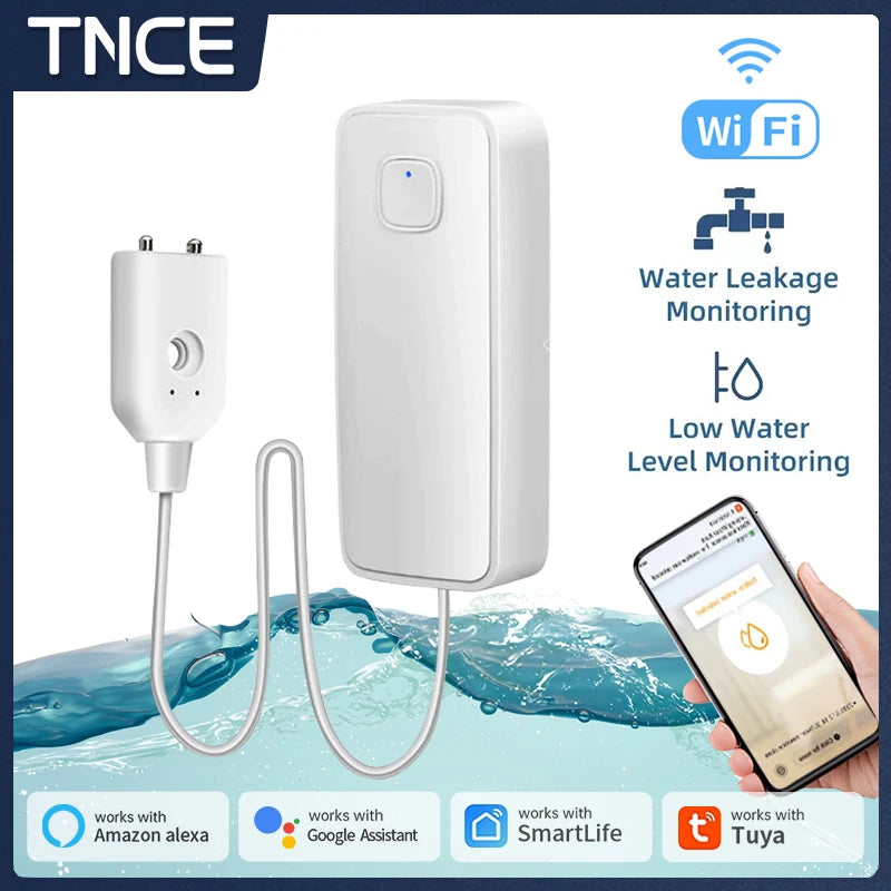 TNCE TUYA WIFI Smart Water Leak Sensor Water Overflow Level Detector Security Home Alarm Water Leakage Alarm APP Remote Monitor