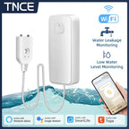 TNCE TUYA WIFI Smart Water Leak Sensor Water Overflow Level Detector Security Home Alarm Water Leakage Alarm APP Remote Monitor