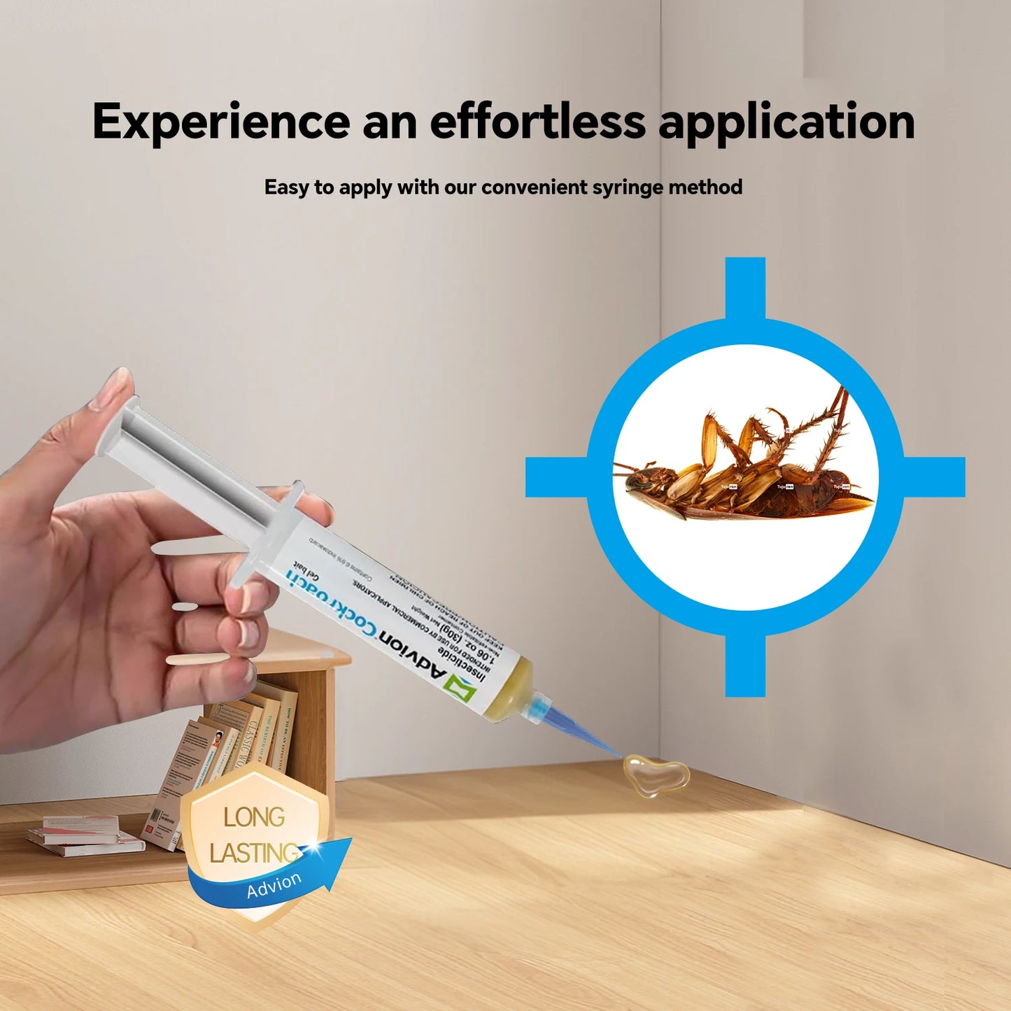 Advion Cockroach Gel Bait (4 Tubes) | Indoor/Outdoor Roach Killer Gel