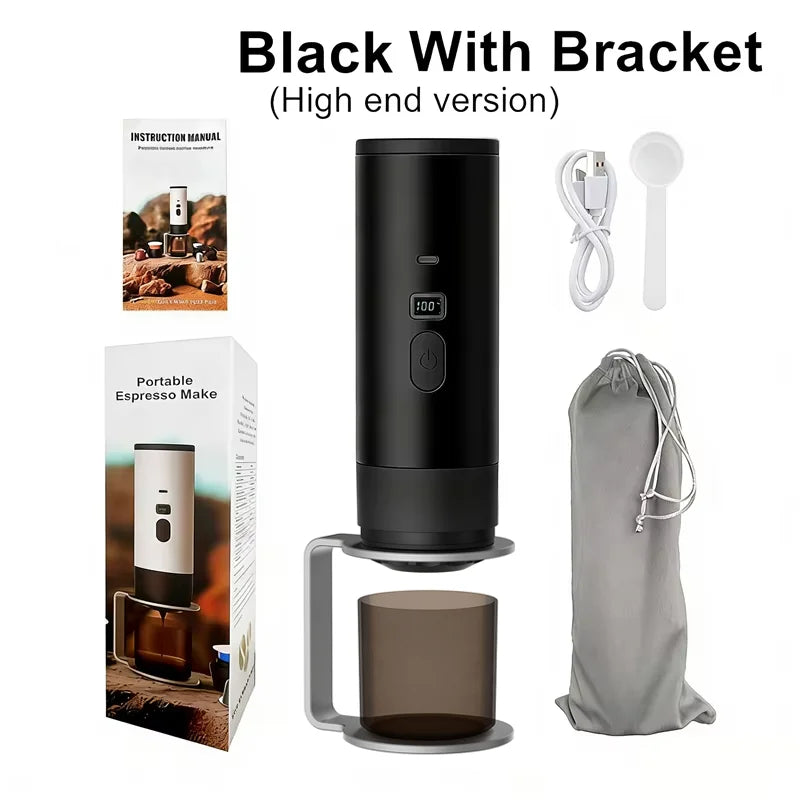 Portable 3-in-1 Wireless Electric Espresso Coffee Machine for Car Home Camping - Capsule Powder Travel Coffee Maker