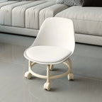 Universal Wheel Small Stool Waterproof Mobile Low Stools with Backrest Removable Seat Cushion Round Stool Household Accessories
