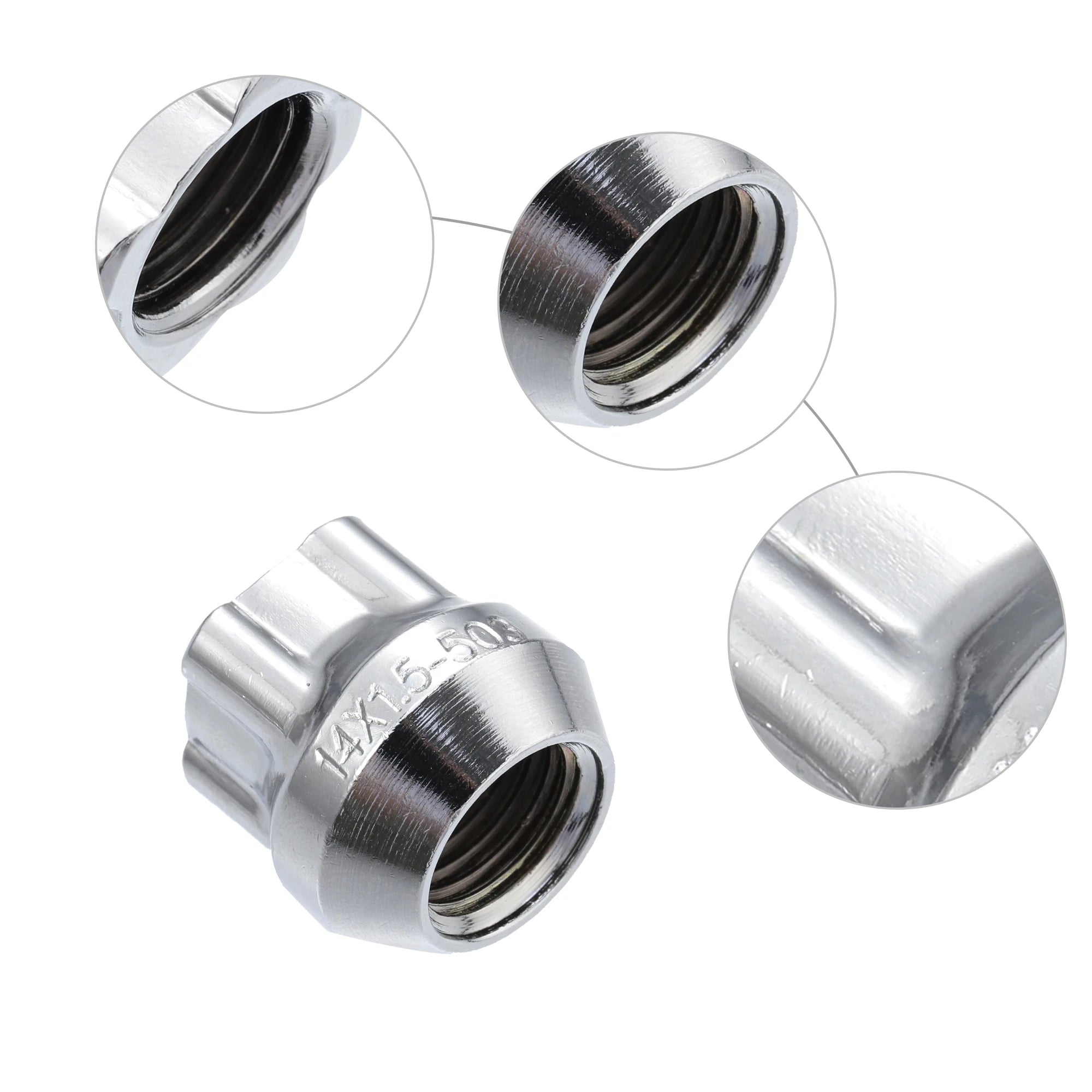 X Autohaux M14x1.5 Car Wheel Lock Lug Nuts Set Anti Theft Lug Nut Screw Fit for Tesla 3 S X Y 2012-2022-Pack of 5 Silver Tone
