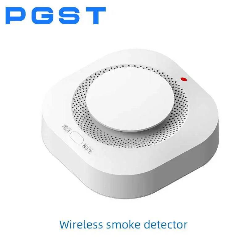 PGST Wireless Smoke Detector 433MHz Fire Alarm Sensor Home Security Alarm System Connects to Alarm Host