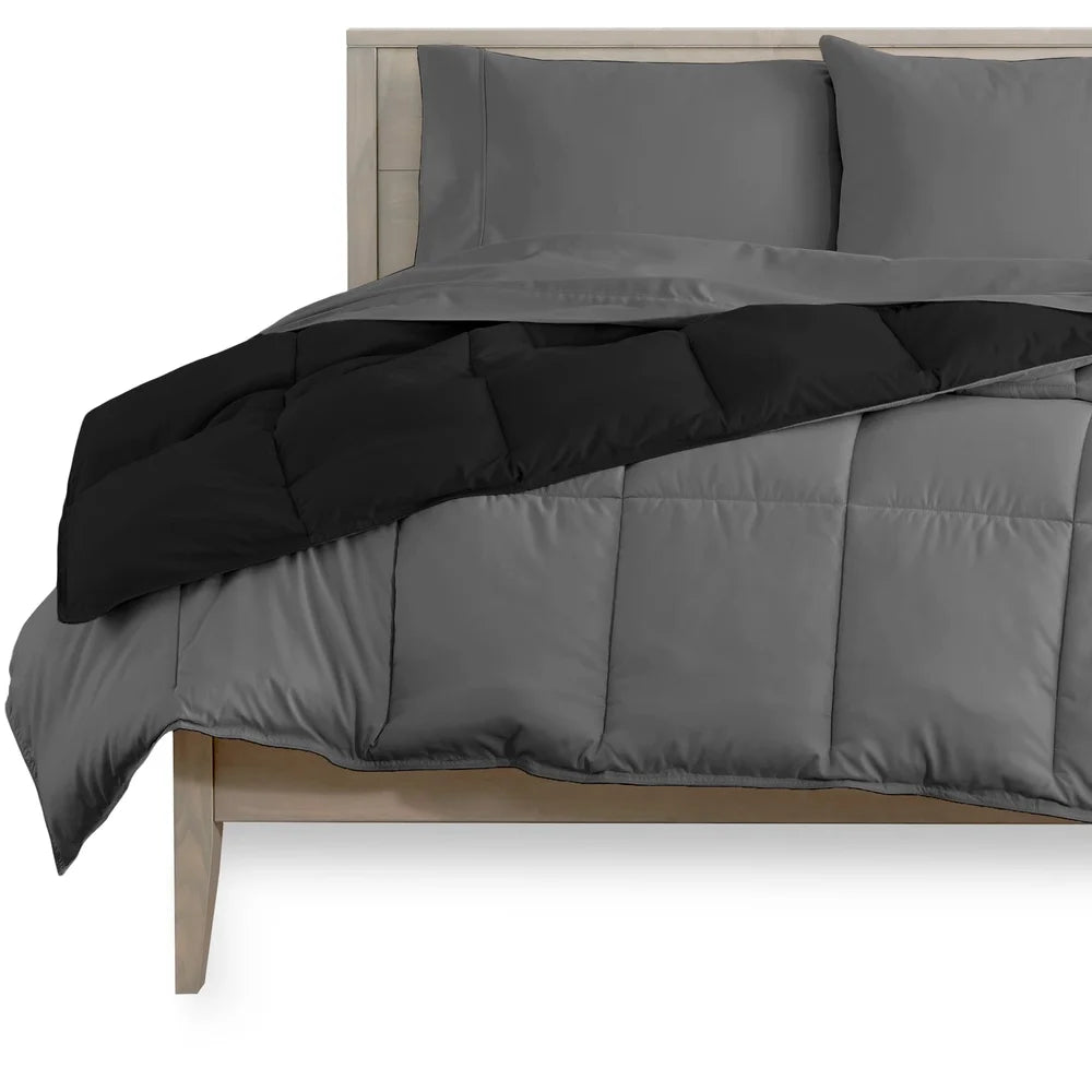 Reversible Microfiber Comforter Bed in a Bag Set Twin XL Hypoallergenic Soft Durable Machine Washable Bedding 4 Piece