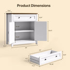 Gizoon Kitchen Storage Cabinet with Adjustable Shelf, Farmhouse Coffee Bar Sideboard Buffet with Large Drawer, Barn Door