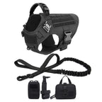 Military Dog Harness Leash Bags Set Pet Tactical Vest Harnesses Walkin
