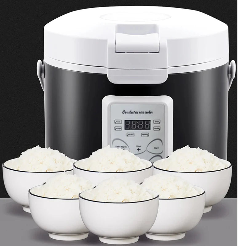 12V 24V 220V Mini Rice Cooker Car Truck Soup Porridge  Food Steamer Heating Lunch Box Meal Heater Warmer 3L for Camping