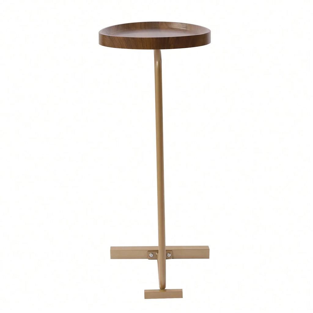 C Shaped End Table Side Table Small Gold Sofa Table Couch Snack Table Unique Almond Tabletop Home Decor 18x12inch