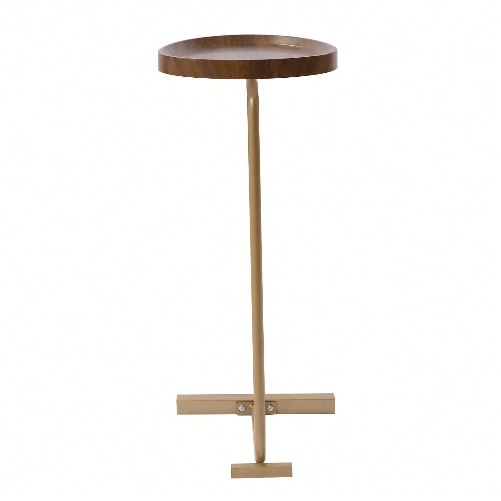 C Shaped End Table Side Table Small Gold Sofa Table Couch Snack Table Unique Almond Tabletop Home Decor 18x12inch