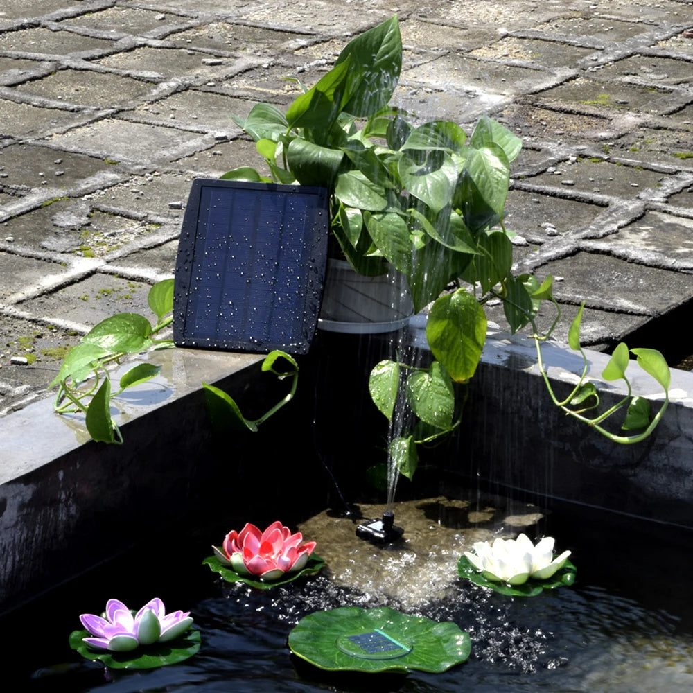 Solar Power Panel Landscape Pool Garden Fountains Pluggable Solar Power Decorative Fountain 9V 2.5W  Garden Fountains