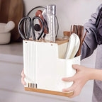 Multifunctional Kitchen Utensil Holder Knife Slots Drainage Base Countertop Storage Organizer Chopsticks