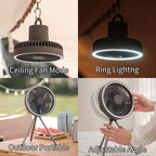 10000mAh Camping Fan Rechargeable Desktop Portable Circulator Wireless