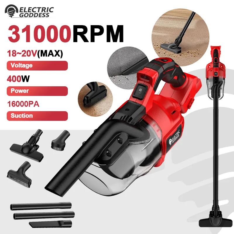 16000PA Lithium Wireless Electric Vacuum Cleaner Electric Dust Collector For Hard Floor Carpet Car For Milwaukee 20v Battery Pin