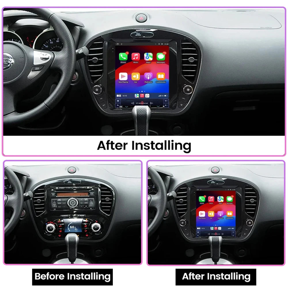 For Nissan Juke 2011-2019 tereo Head Unit  9.7'' Wireless Carplay Android 15 Auto Radio Seat Cover Multimedia Player Navigation