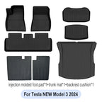 For Tesla Floor Mats Model Y Model 3 2024 Left Rudder Luggage Mat TPE waterproof Anti-Slip Set Floor Liner Mat