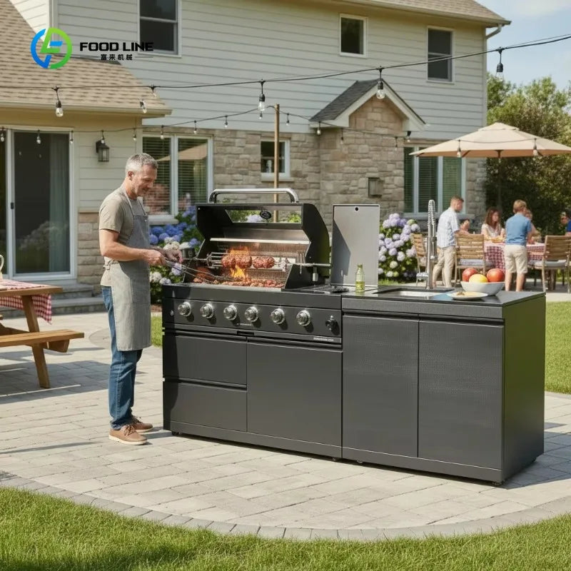 Customized Wholesale Outdoor Kitchen with Sink & Faucets Stylish Durable Set Perfect for Garden Patio Party & Outdoor Activities