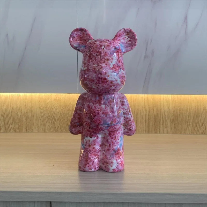 28cm Building Block Bear Statue DIY Creative Animal Sculpture Art Decor Unique Gift for Collectors  Kids Cool Desk Display Model