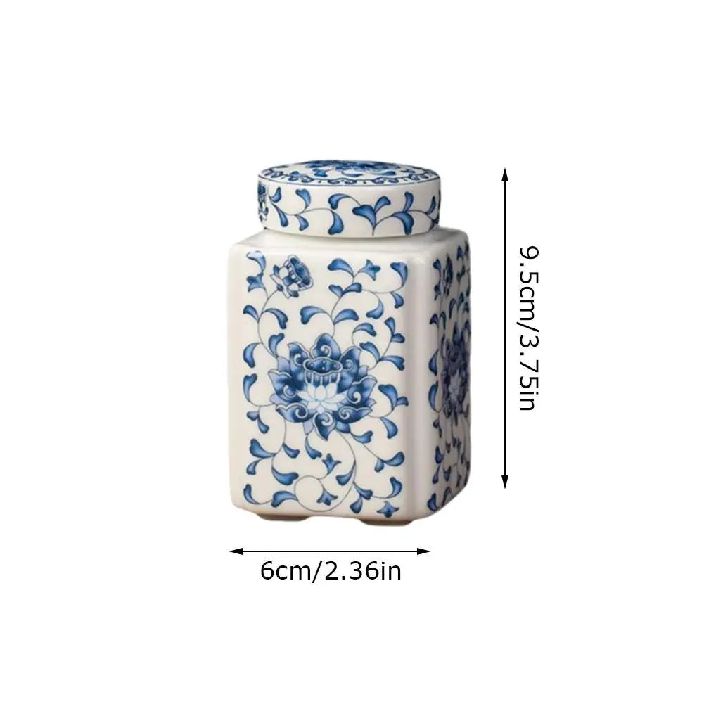 Kitchen Seasoning Ceramic Tea Pot Traditional Chinese with Lid Airtight Food Storage Containers Reusable Pantry Organization