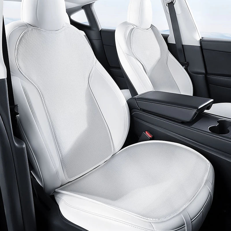 Comfortable Ice Silk Car Seat Covers for Tesla Model Y/3 (2018-2026) | Breathable