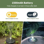 Fountain Light 7 Colors LED Light Solar Fountain Light Rotating Fountain 3W 6 Nozzle Water Pump Outdoor Bird Bath Garden