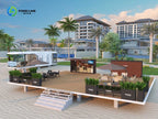 Customized Contemporary Modular Outdoor Kitchen Unit Weatherproof Mobile Garden/Patio Cabinets Sink Grill Wooden Houses