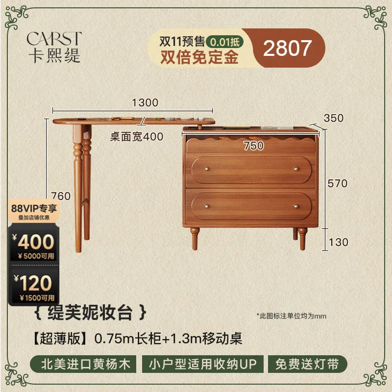 Modern Mirror Lights Large Commercial Storage Organizer Dressers Makeup Vanities Elegent Unique Nordic Coiffeuse Home Furniture