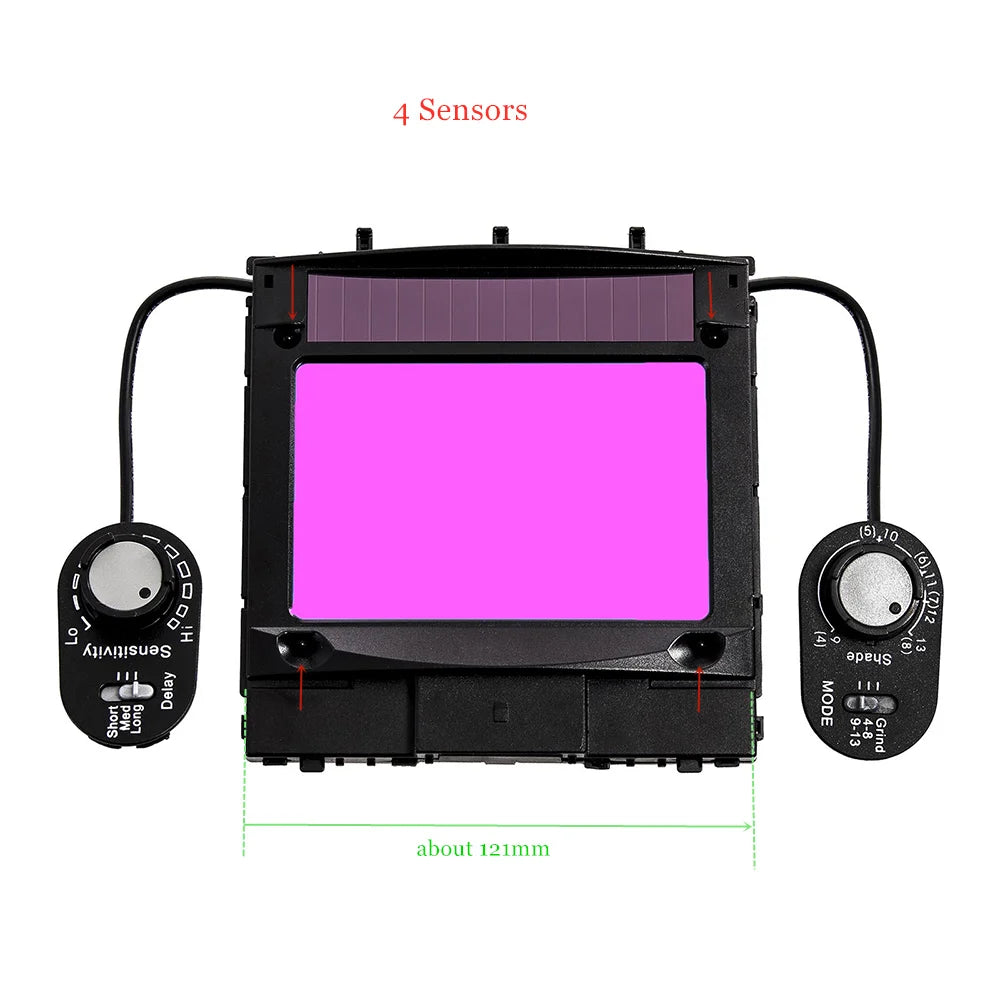 Welding Mask 100*65mm 1111 4 Sensors Grinding DIN 3/4-13 MMA MIG TIG EN 379 UL CSA AS Solar Auto Darkening Welding Helmet