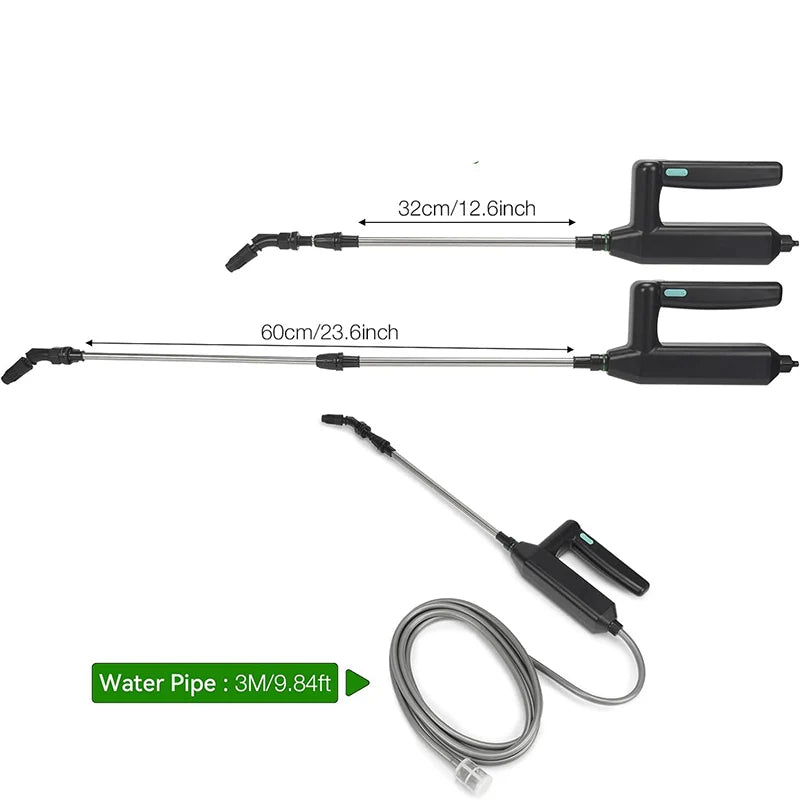 Electric Plant Sprayer Garden Sprayer with 8M 5M 3M Hose 3 nozzles Portable Battery Powered Watering Wand Yard Lawn Weeds Plants