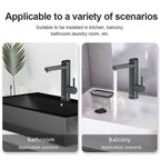 Briwellna Stainless Steel Electric Faucet With Digital Display 220V Instant Hot Water Tap Faucet 120° Swivel Spout Heating Tap