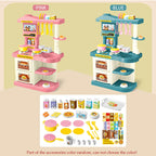 Mini Kitchen Play Set For Kids, Cooking Food Model Simulation Kitchenware Utensils Set Educational Gifts for Boys Girls