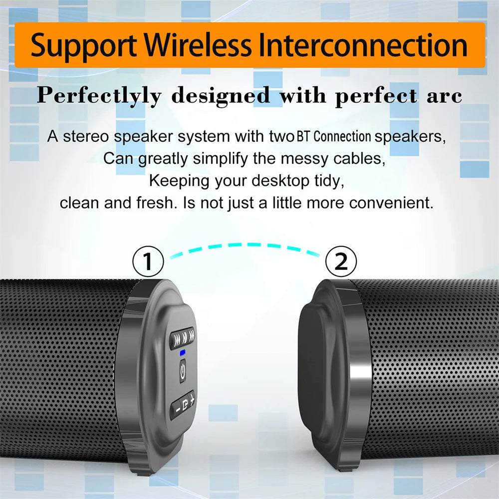 Sound Bar TV Speaker with Wireless Subwoofer - Bluetooth Home Theater