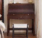French retro roller shutter dresser medium antique solid wood makeup table storage integrated bedroom