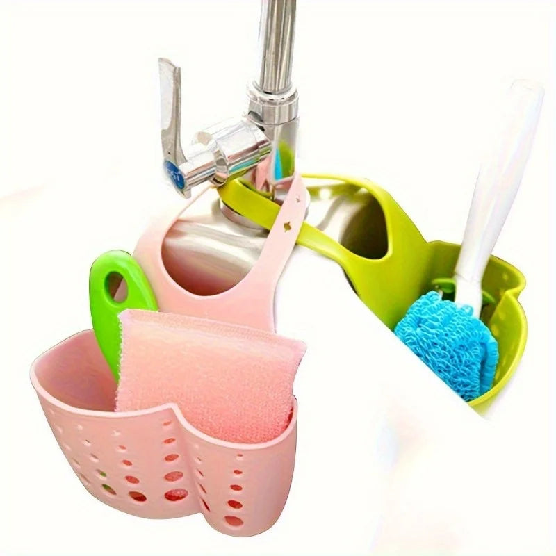 Kitchen Sink Sponge Drainer Storage Rack, Hanging Drain Basket, Bathroom Basin Organizer, Hanging Storage Hold Accessories