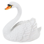 Resin Swan Sculpture Floating White Swan Figurine Ornament For Yard Garden Decor