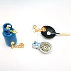 4Pcs/Set 1/12 Dollhouse Miniature Kitchen Toys Alloy Gas Stove Tank Utensils Tool Miniature Food Girls Toys for Children