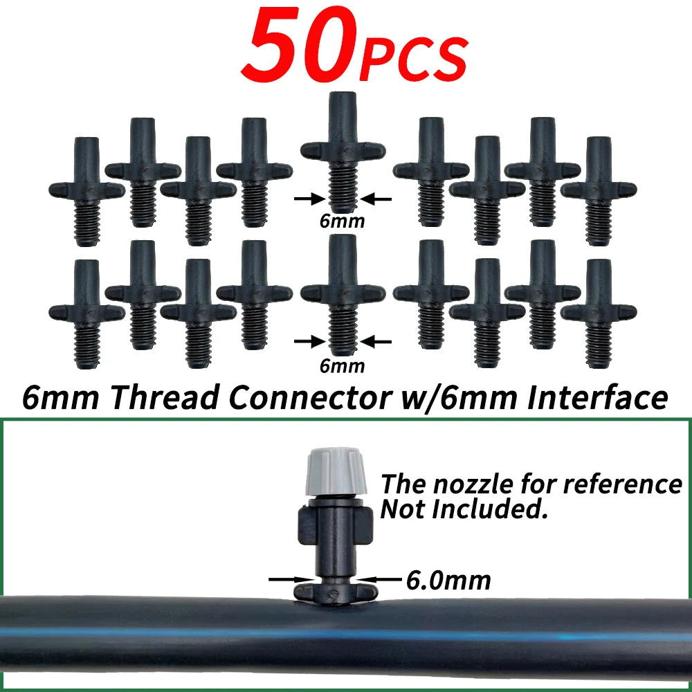 4/7mm Hose Dripper Water Tee Connector Plastic Barbed 1/4" Pipe Tubing Watering Coupling Joint Garden Micro Drip Irrigation Tool