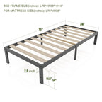 DDPNKL 3500lbs Heavy Duty,14 Inch Steel & Wooden Slat Support Reinforced Platform Bed Frame,Mattress Foundation/Easy Assembly