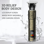 T9 LCD Electric Hairdresser Oil Shaving Head Electric Pusher Carving Electric Pusher Clipper Hair Precision Trimmer for Men Care