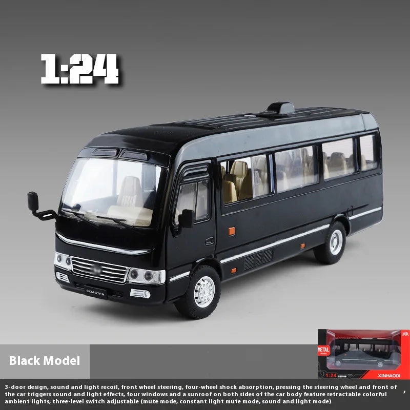1:24 alloy bus model, cool sound and light, exquisite desktop ornaments, the best collection for car model enthusiasts