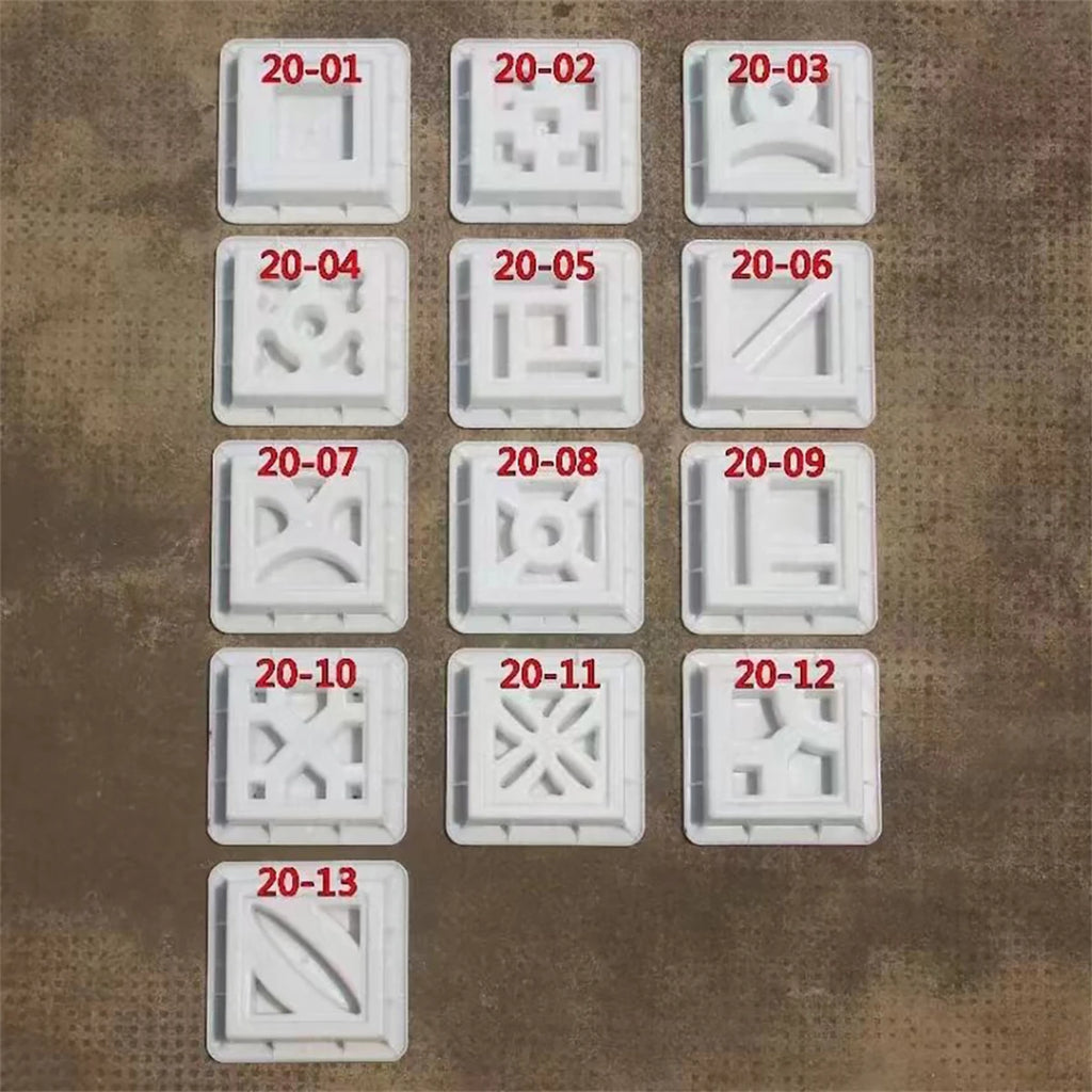 Cement Brick Mold Plastic Decorative Wall Window Mould Antique Garden Building Ornament Concrete Hollow Cement Brick Molding 1Pc