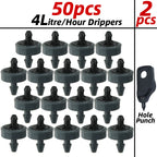 20-200pcs 2L 4L 8L 1/4'' Garden Drip Irrigation Dripper Automatic Steady Flow Water Saving Dropper  Nozzle for Greenhouse Bonsai