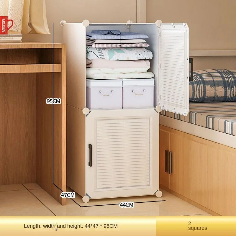 Household Folding Wardrobe Simplicity Dustproof Storage Locke Closet Plastic Collapsible Clothes Cabinets Home Bedroom Furniture